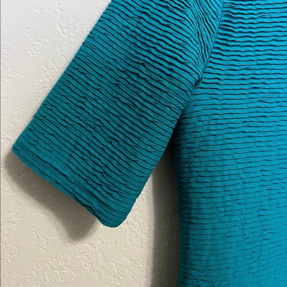 River Island | Formal Short Sleeve Textured Mini Dress in Aqua Blue - Picture 4 of 6